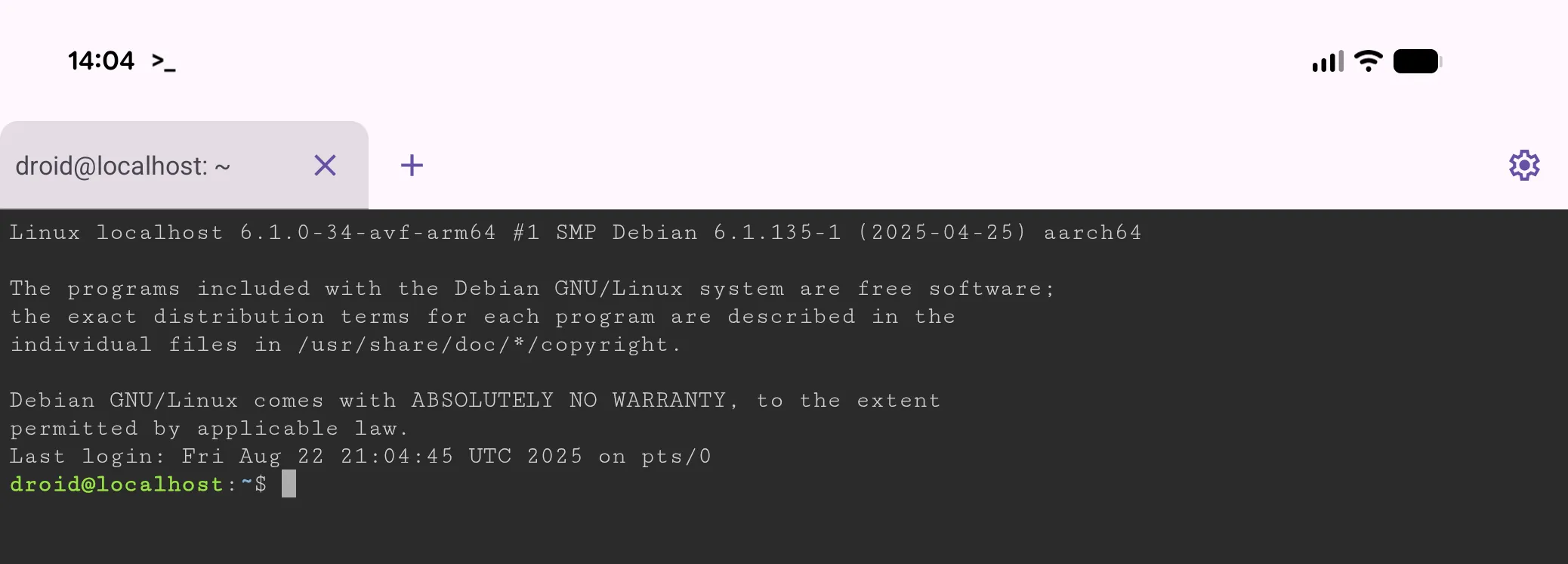 Android 16 Linux Terminal